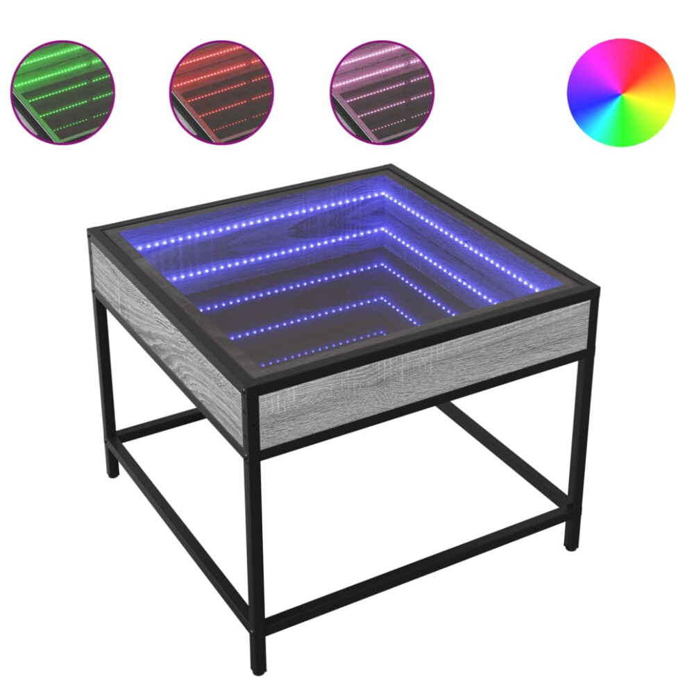 vidaXL - Coffee Table - Infinity LED - Sonoma Grey - 50x50x41 cm - Image 2