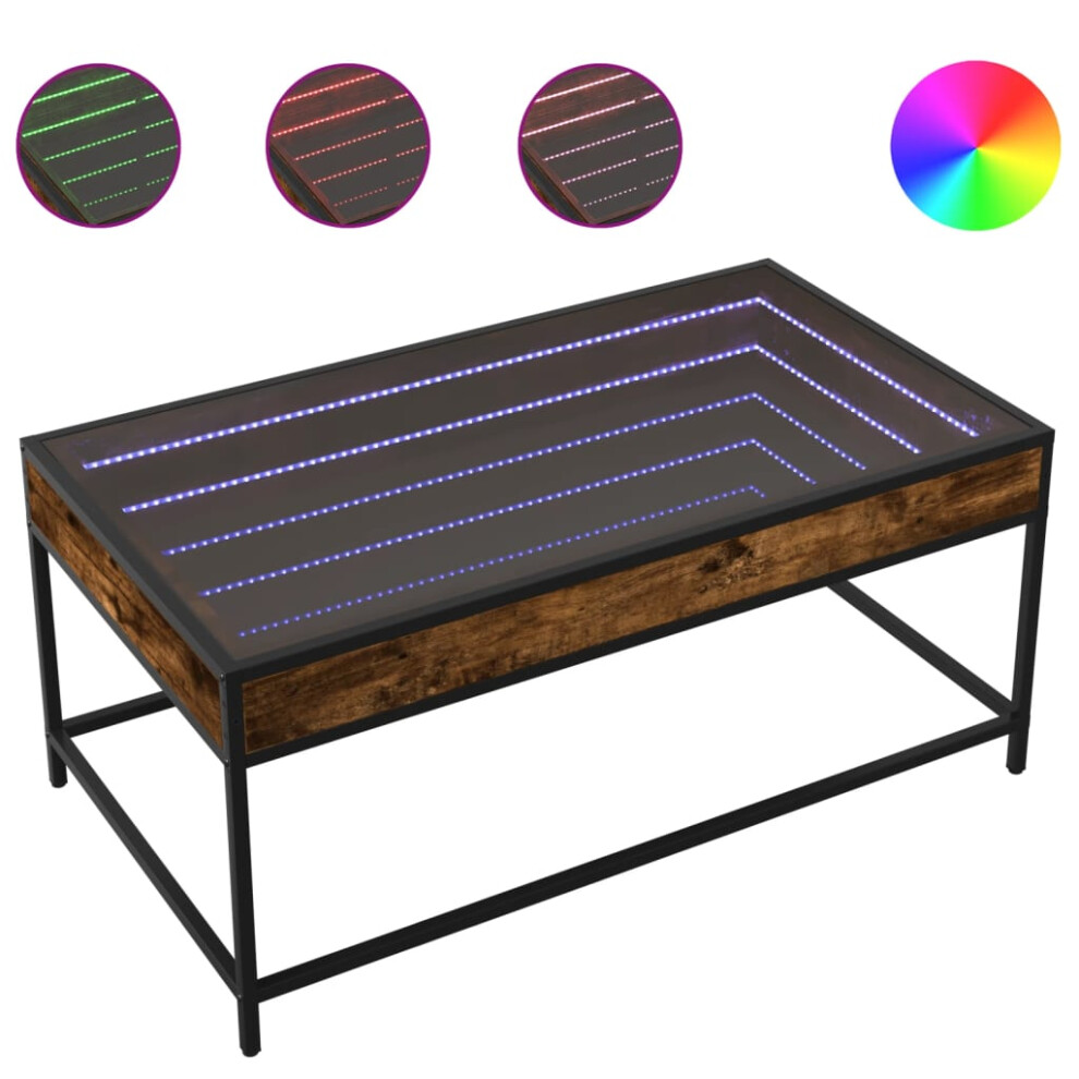 vidaXL - Coffee Table - Infinity LED - Oak - 90x50x41 cm - Brown - Image 2