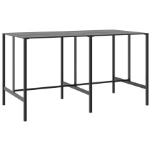 (200 x 100 x 110 cm) vidaXL Bar Table Outdoor Pub Table Bistro Table Black Powder-coated Steel