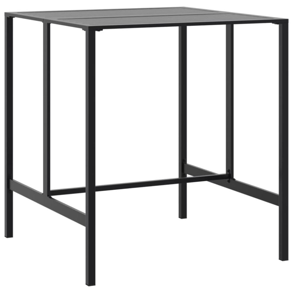 (100 x 100 x 110 cm) vidaXL Bar Table Outdoor Pub Table Bistro Table Black Powder-coated Steel