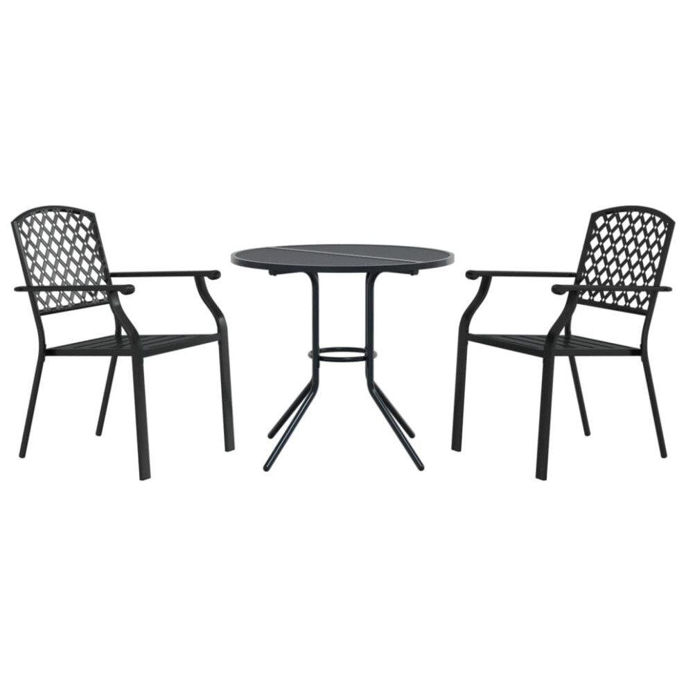 (80 x 72.5 cm/ 3 piece) vidaXL Stackable Garden Chair Set Seat 5 pcs Anthracite Powder-coated Steel