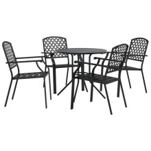 (80 x 72.5 cm/ 5 piece) vidaXL Stackable Garden Chair Set Seat 5 pcs Anthracite Powder-coated Steel