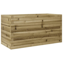 (natural impregnated, 90 x 40 x 45.5 cm) vidaXL Garden Planter Outdoor Flower Pot Planter Pot Wax Brown Solid Wood Pine