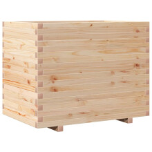 (natural pine, 90 x 60 x 72 cm) vidaXL Garden Planter Outdoor Flower Pot Planter Pot Wax Brown Solid Wood Pine