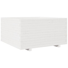 (white, 90 x 90 x 49.5 cm) vidaXL Garden Planter Outdoor Flower Pot Planter Pot Wax Brown Solid Wood Pine