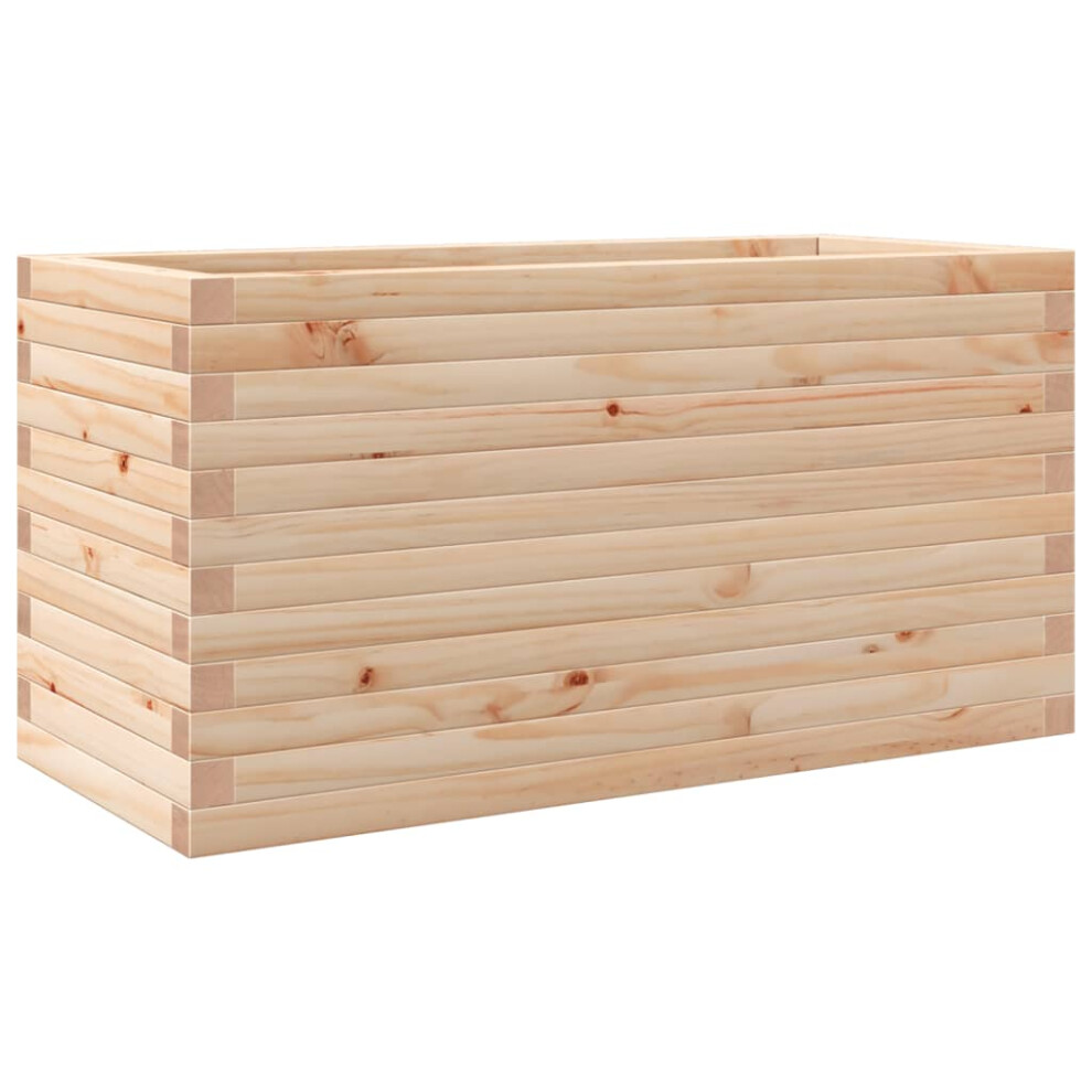 Vidaxl (Natural Pine, 90 X 40 X 45.5 Cm) Garden Planter Outdoor Flower Pot Planter Pot Wax Brown Solid Wood Pine