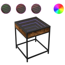 (smoked oak) vidaXL Bedside Table with Infinity LED Nightstand Bed Side Table Brown Oak