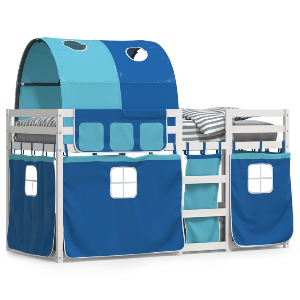 (white and blue, 75 x 190 cm) vidaXL Bunk Bed with Curtains Kids Twin Sleeper Pink 80x200 cm Solid Wood Pine