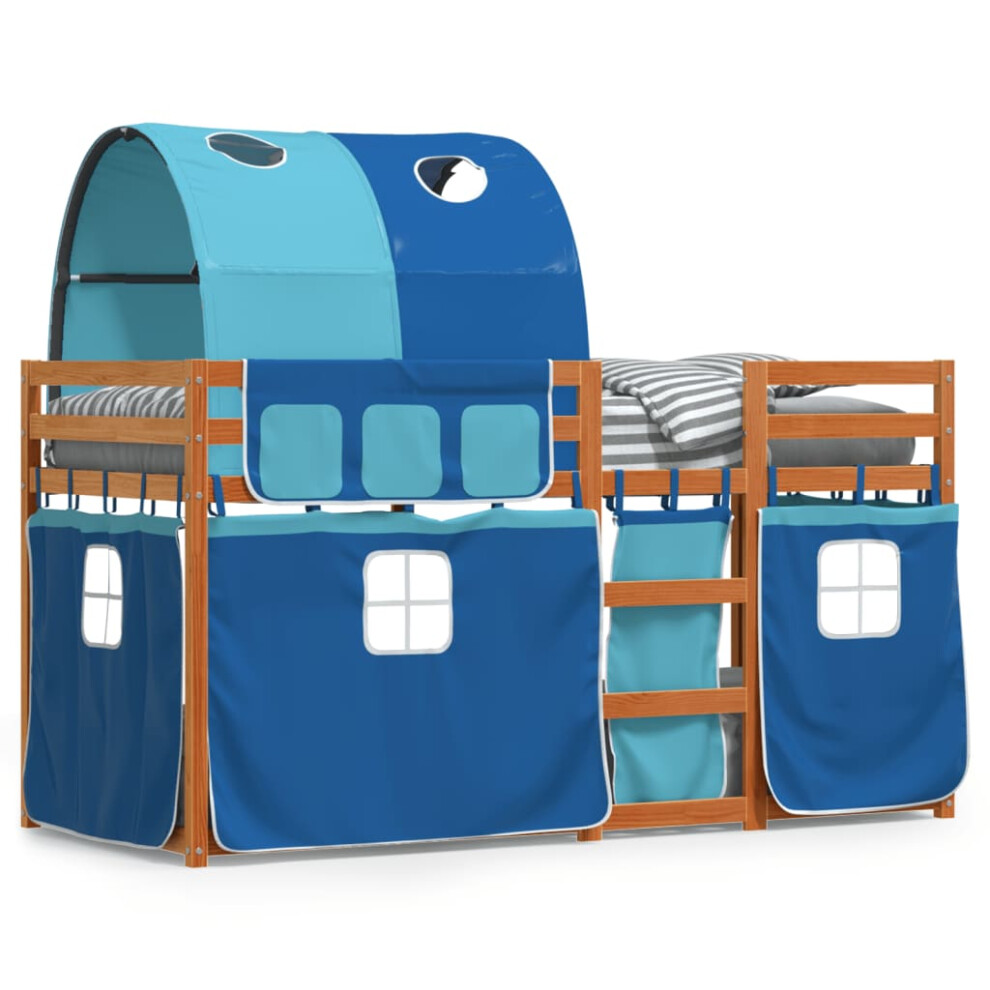 (light brown and blue, 80 x 200 cm) vidaXL Bunk Bed with Curtains Kids Twin Sleeper Pink 80x200 cm Solid Wood Pine