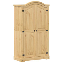 (brown) vidaXL Wardrobe Cupboard Closet Clothes Storage Organiser Solid Wood Pine
