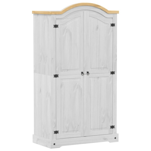 VidaXL (white) vidaXL Wardrobe Cupboard Closet Clothes Storage Organiser Solid Wood Pine 1