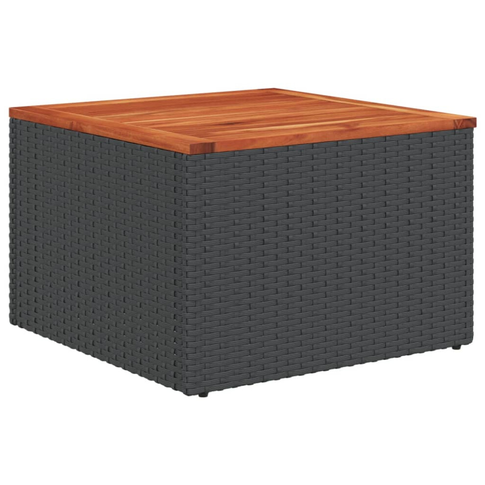 Vidaxl (Black, Wood) Garden Table With Glass Top Outdoor Dining Table Patio Coffee Table
