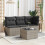 VidaXL vidaXL Gartentisch mit Glasplatte Grau 55x55x37 cm Poly Rattan 3