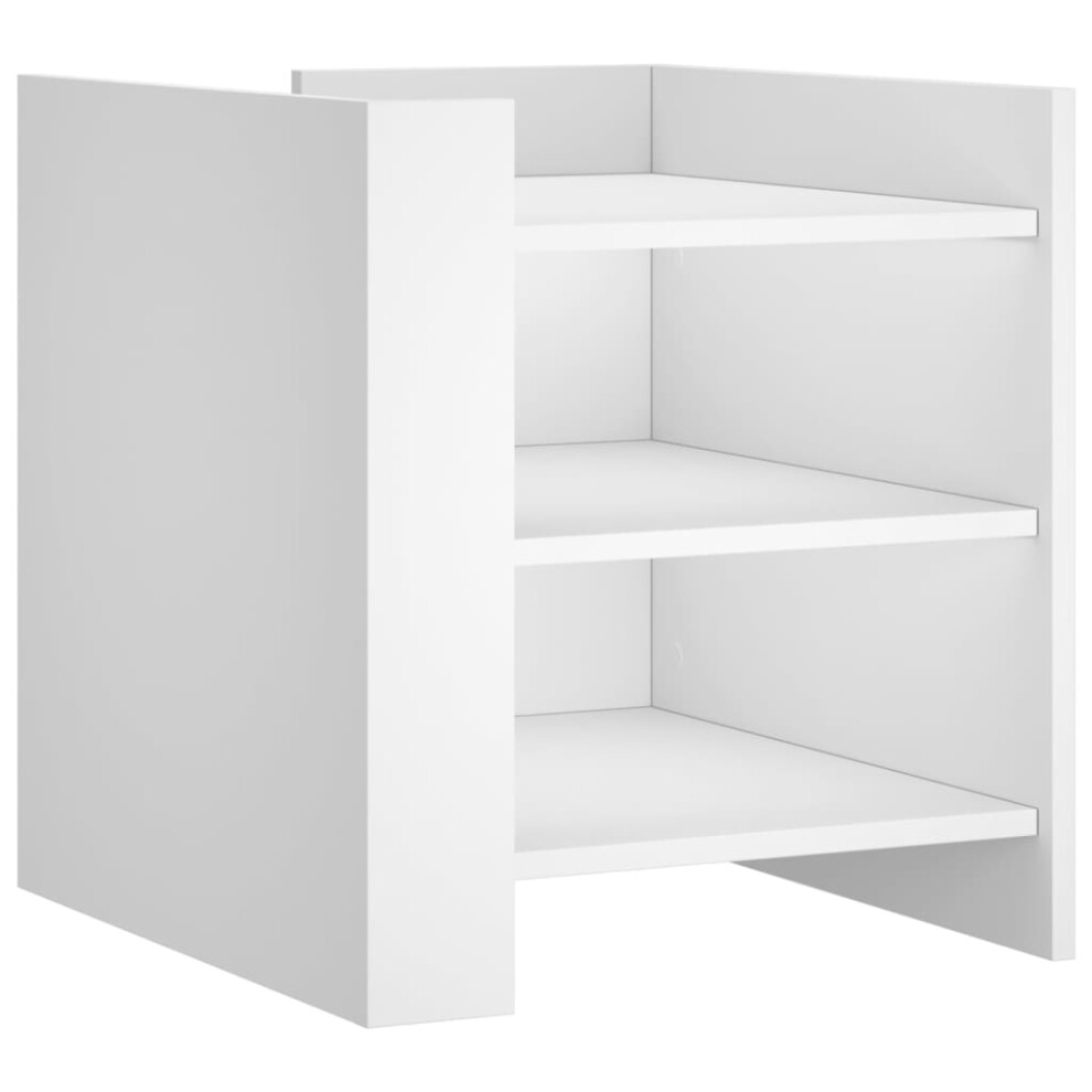 Vidaxl (White) Bedside Cabinet Bedroom Nightstand Bed Side Bed Table Engineered Wood