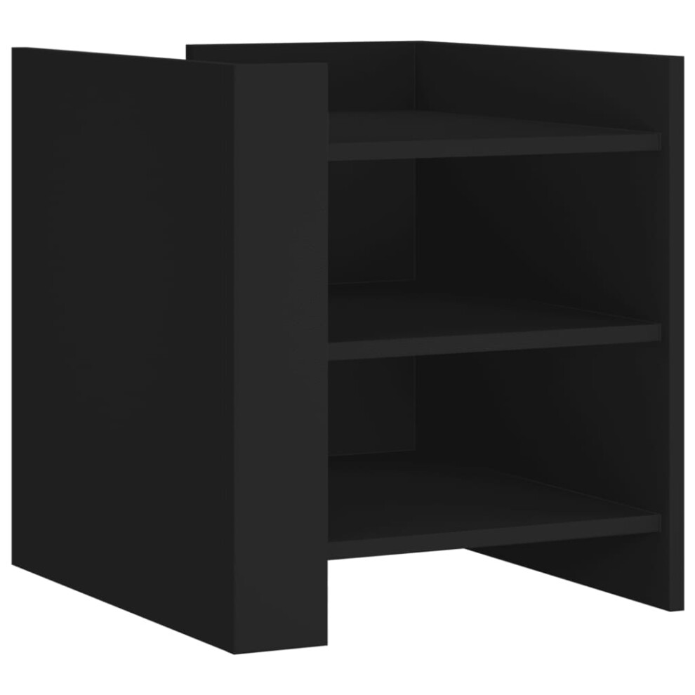 Vidaxl (Black) Bedside Cabinet Bedroom Nightstand Bed Side Bed Table Engineered Wood
