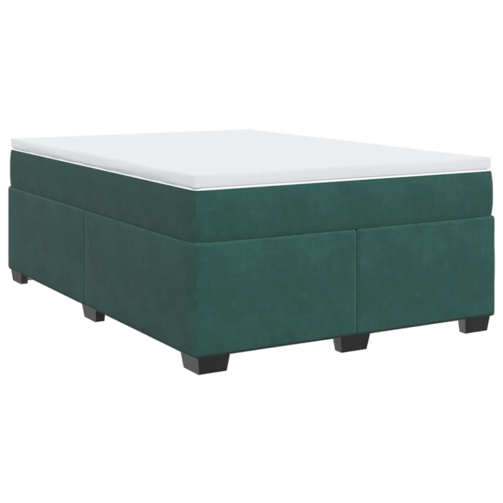 (dark green, 140 x 200 cm) vidaXL Box Spring Bed with Mattress Bed Frame Bedroom Bedstead Bed Base Velvet