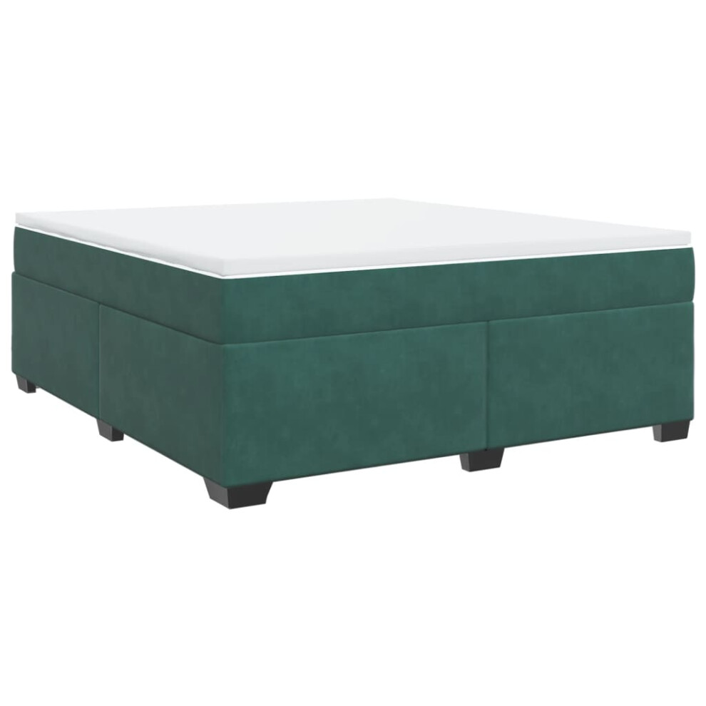 (dark green, 180 x 200 cm) vidaXL Box Spring Bed with Mattress Bed Frame Bedroom Bedstead Bed Base Velvet