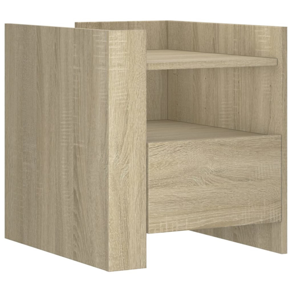 (sonoma oak) vidaXL Bedside Cabinet Nightstand Bed Side Table Sonoma Oak Engineered Wood