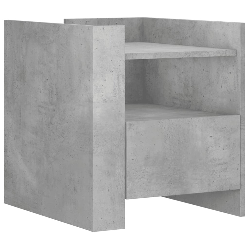 Vidaxl (Concrete Grey) Bedside Cabinet Nightstand Bed Side Table Sonoma Oak Engineered Wood