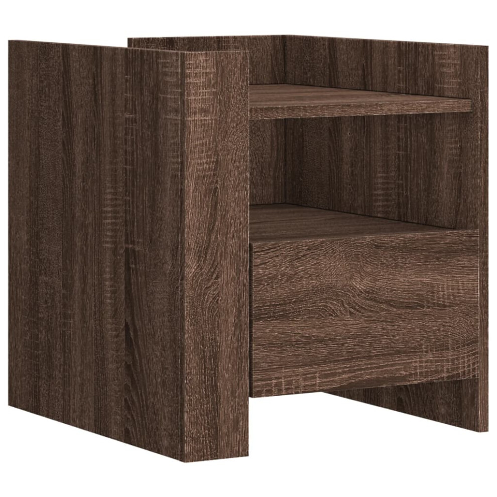 (brown oak) vidaXL Bedside Cabinet Nightstand Bed Side Table Sonoma Oak Engineered Wood