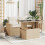 VidaXL vidaXL Gartentisch mit Glasplatte Beige 100x55x73 cm Poly Rattan 3