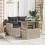 VidaXL vidaXL Gartentisch mit Glasplatte Hellgrau 100x55x73 cm Poly Rattan 3