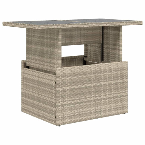 VidaXL vidaXL Gartentisch mit Glasplatte Hellgrau 100x55x73 cm Poly Rattan