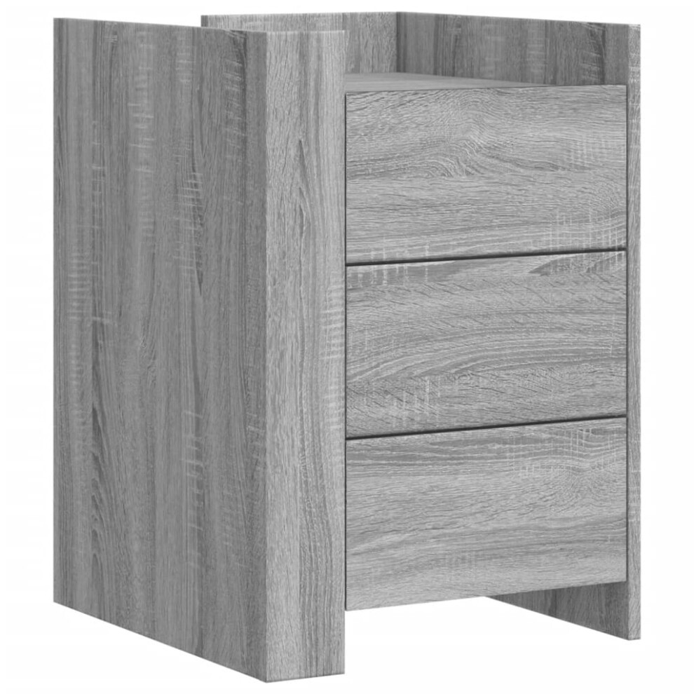 (grey sonoma) vidaXL Bedside Cabinet Nightstand Bed Cabinet Bed Side Table Engineered Wood