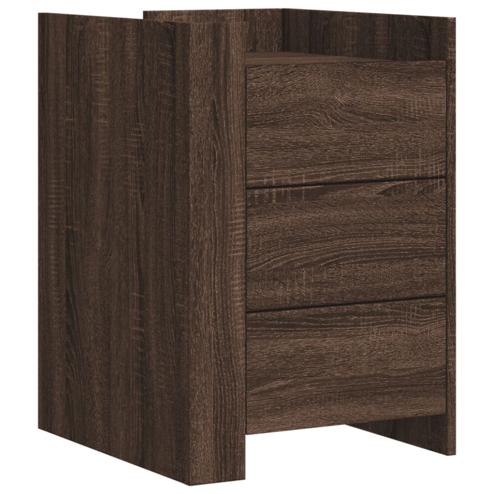 (brown oak) vidaXL Bedside Cabinet Nightstand Bed Cabinet Bed Side Table Engineered Wood