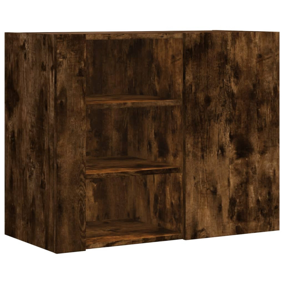 (smoked oak) vidaXL Wall Cabinet Bathroom Wall Storage Hanging Cabinet Engineered Wood