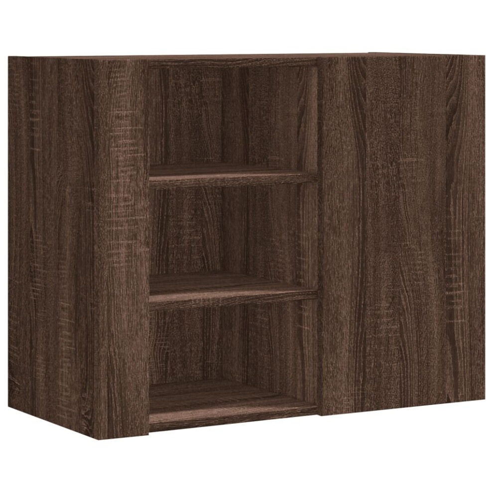 (brown oak) vidaXL Wall Cabinet Bathroom Wall Storage Hanging Cabinet Engineered Wood