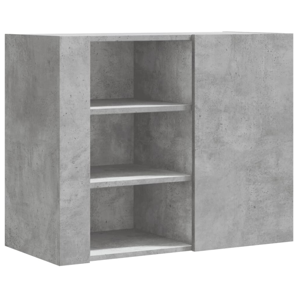 Vidaxl (Concrete ) Wall Cabinet Bathroom Wall Storage Hanging Cabinet Engineered Wood Grey
