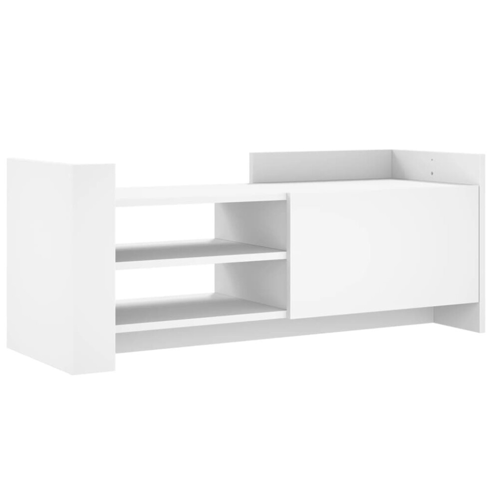 Vidaxl (White, 100 X 35 X 40 Cm) Tv Cabinet Tv Stand Media Tv Unit Entertainment Centre Engineered Wood