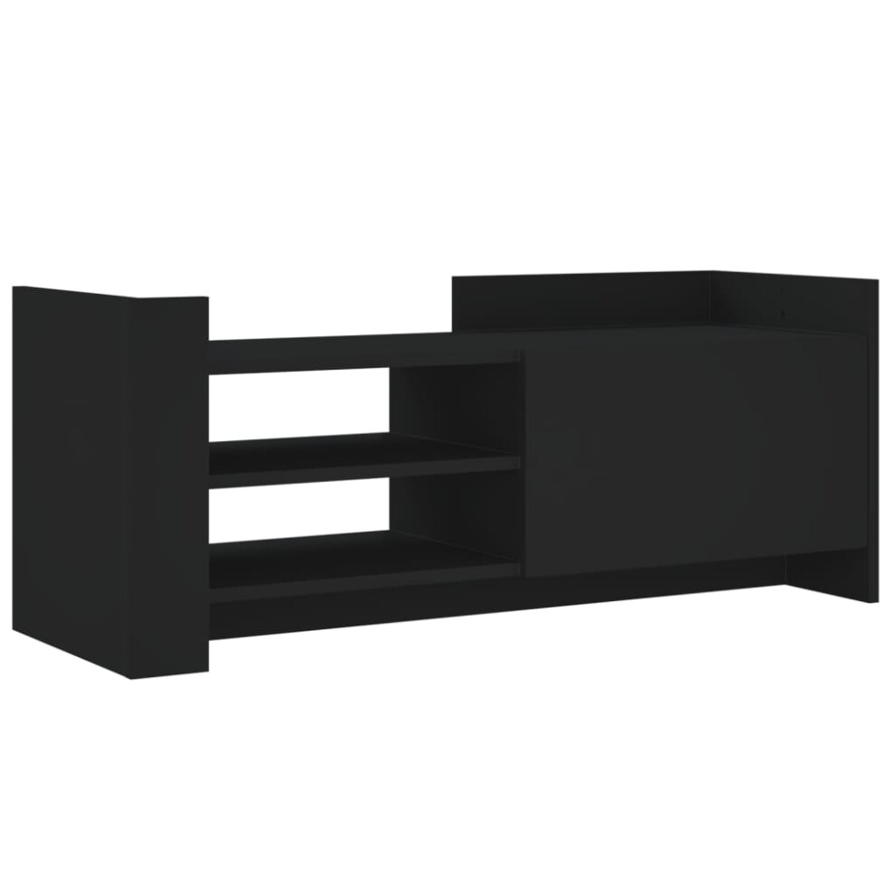 Vidaxl (Black, 100 X 35 X 40 Cm) Tv Cabinet Tv Stand Media Tv Unit Entertainment Centre Engineered Wood