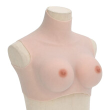 (caucasian, d/ cotton) vidaXL Silicone Breastplate for Crossdressers Fake Breast Forms Tan H Cup