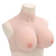 (caucasian, h/ cotton) vidaXL Silicone Breastplate for Crossdressers Fake Breast Forms Tan H Cup