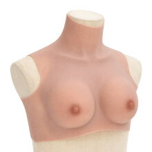 (natural, b/ cotton) vidaXL Silicone Breastplate for Crossdressers Fake Breast Forms Tan H Cup