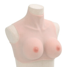 (caucasian, e/ cotton) vidaXL Silicone Breastplate for Crossdressers Fake Breast Forms Tan H Cup