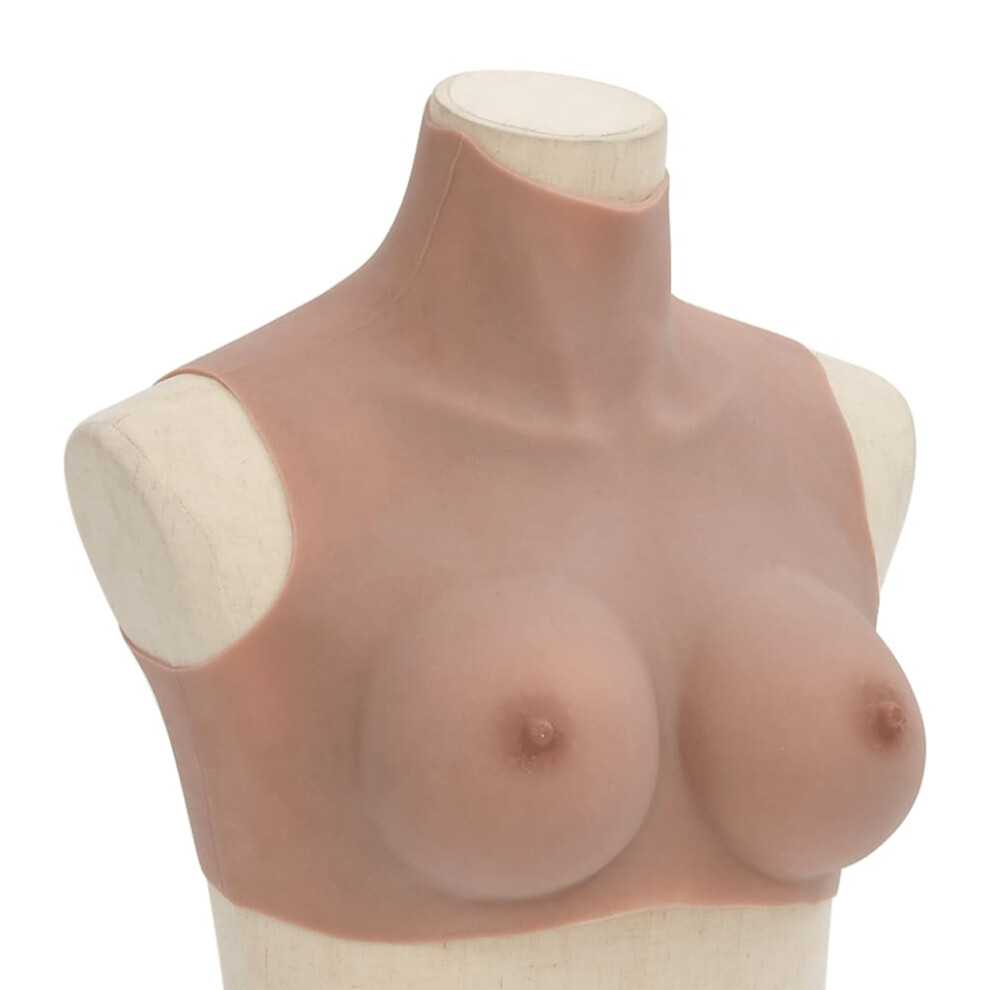 (tan, c/ silicon) vidaXL SiliconeÃÂ BreastplateÃÂ for Crossdressers Fake Breast Forms Tan H Cup