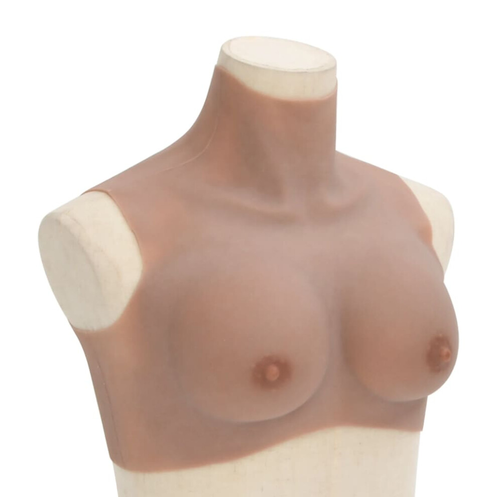 (tan, b/ cotton) vidaXL SiliconeÃÂ BreastplateÃÂ for Crossdressers Fake Breast Forms Tan H Cup