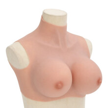 (natural, h/ cotton) vidaXL Silicone Breastplate for Crossdressers Fake Breast Forms Tan H Cup