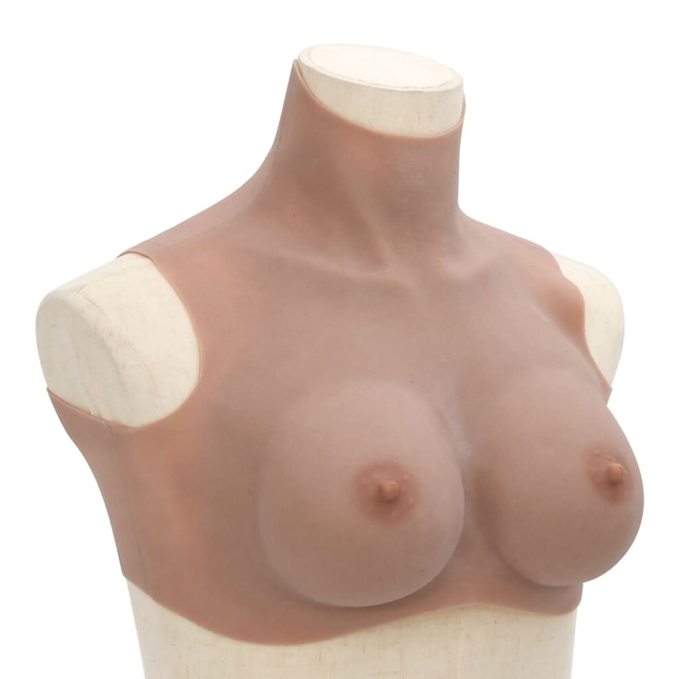 (tan, d/ cotton) vidaXL SiliconeÃÂ BreastplateÃÂ for Crossdressers Fake Breast Forms Tan H Cup