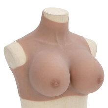 (tan, h/ cotton) vidaXL Silicone Breastplate for Crossdressers Fake Breast Forms Tan H Cup