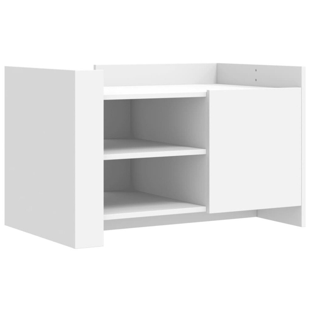 Vidaxl White (, 80 X 50 X 50 Cm) Coffee Table End Table Accent Side Table Sonoma Oak Engineered Wood