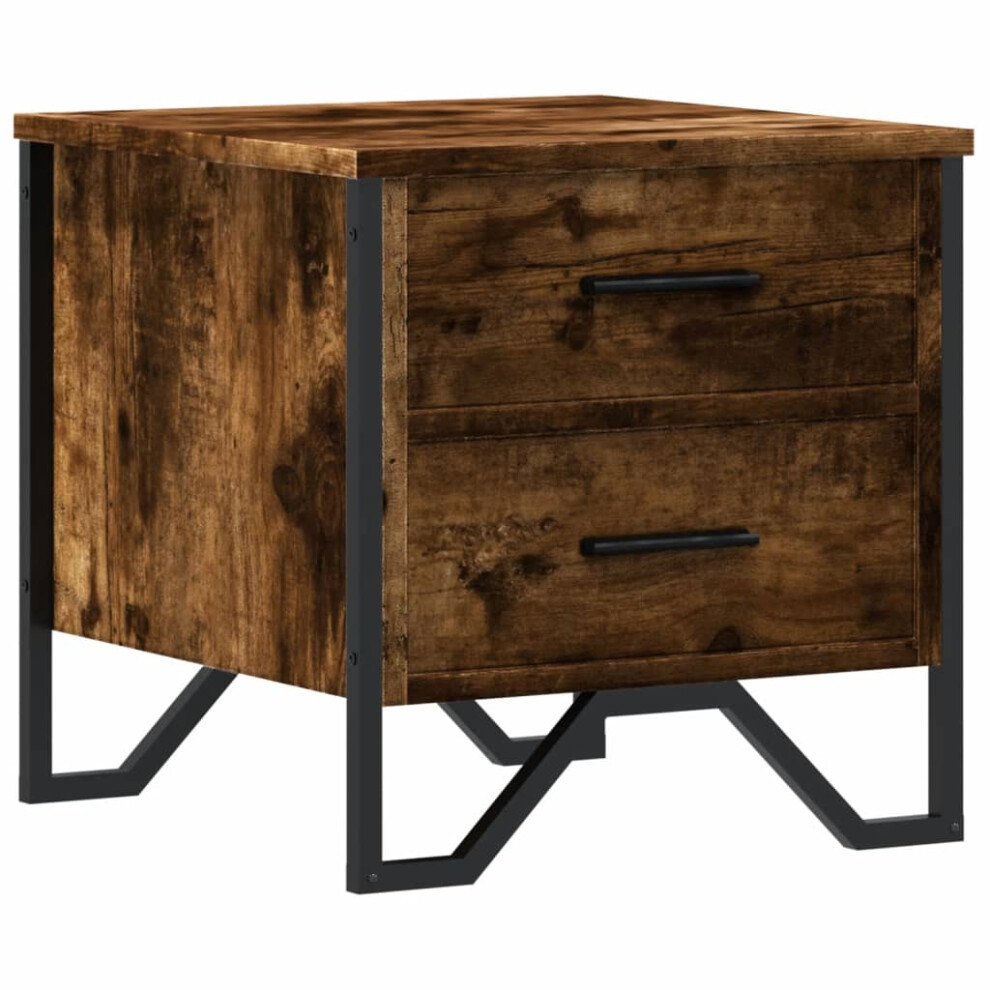Vidaxl (Smoked Oak, 1 Pcs) Bedside Cabinets Nightstand Bed Table 2 Pcs Smoked Oak Engineered Wood