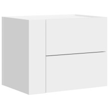 (white, 1 pcs) vidaXL Wall-mounted Bedside Cabinet Floating Bed Table Side Cabinet Smoked Oak