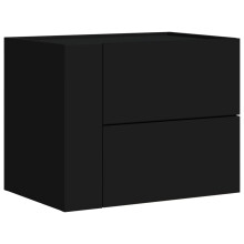 (black, 1 pcs) vidaXL Wall-mounted Bedside Cabinet Floating Bed Table Side Cabinet Smoked Oak