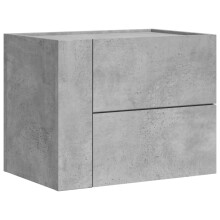 (concrete grey, 1 pcs) vidaXL Wall-mounted Bedside Cabinet Floating Bed Table Side Cabinet Smoked Oak