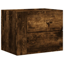 (smoked oak, 1 pcs) vidaXL Wall-mounted Bedside Cabinet Floating Bed Table Side Cabinet Smoked Oak