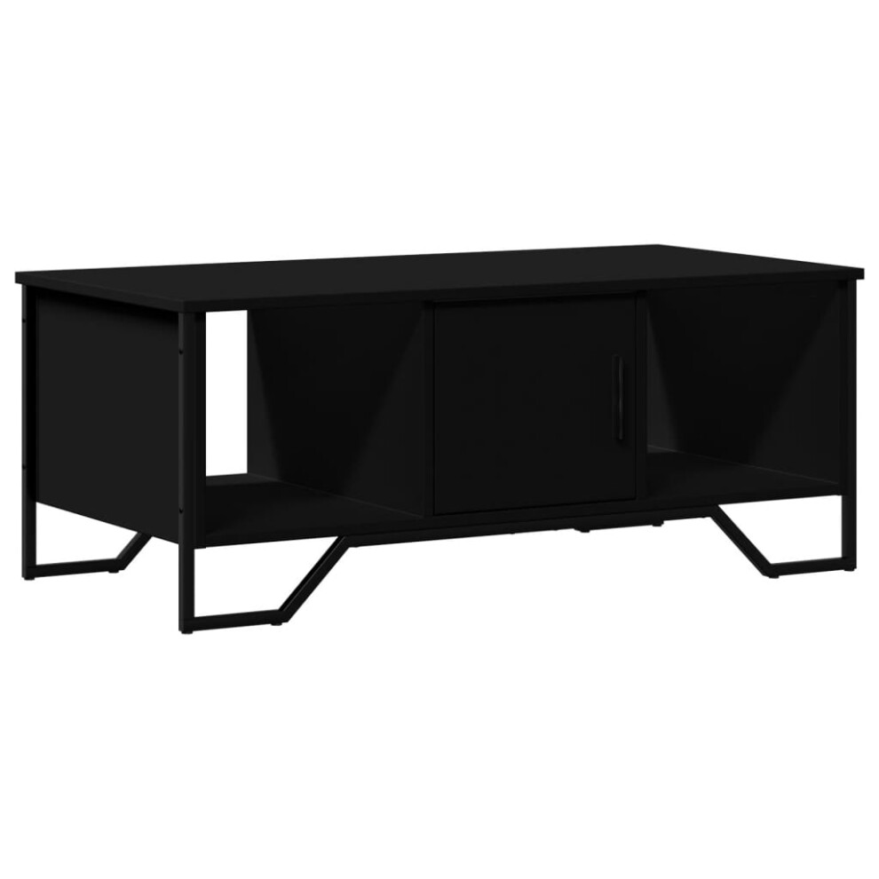 Vidaxl (Black) Coffee Table End Table Accent Side Table Smoked Oak Engineered Wood